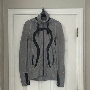 lululemon athletica Heather Gray Full-Zip Hoodie with Black Trim